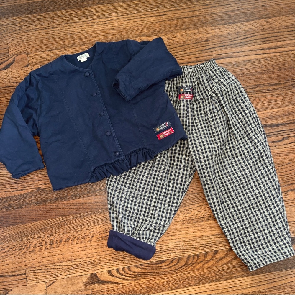 catimini navy padded 2 piece pants set